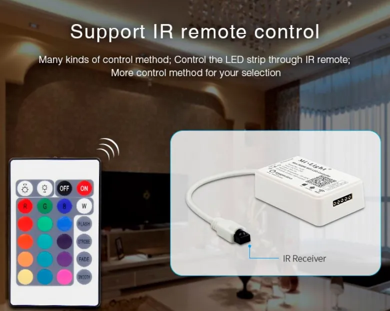Controlador MINI RGBW para Tiras LED, Alexa Voice Control