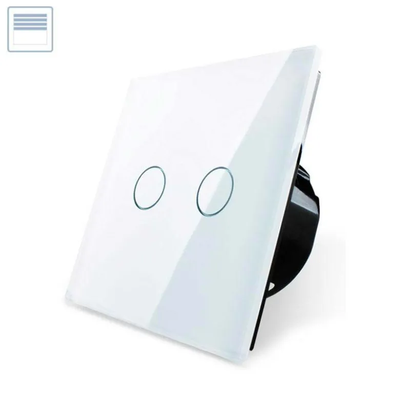 Control de persianas táctil, frontal blanco LIVOLO