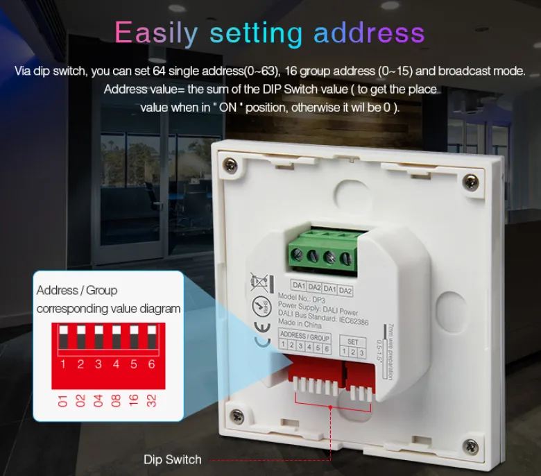 DALI panel táctil RGB+CCT