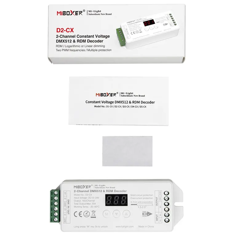Decoder DMX512-RDM, CCT, 20A, 2.4Ghz RF