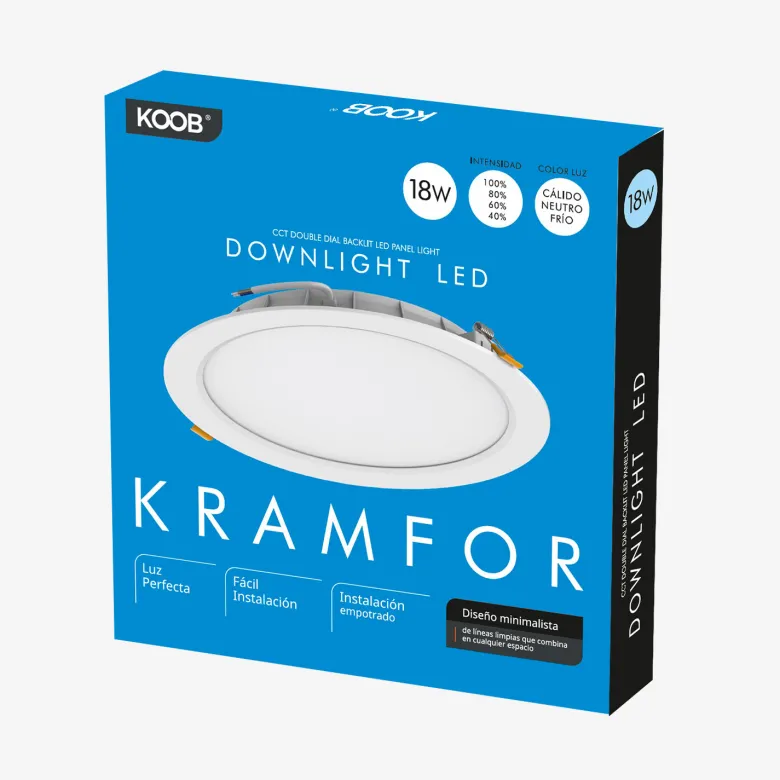 Downlight LED KRAMFOR 18W CCT Ajustable con Potencia Regulable Empotrable