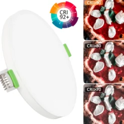Downlight Led LUCERNA Frameless 6-9-12W, 4CCT, Ajustable 50-100mm, CRI92
