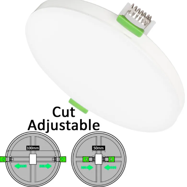 Downlight Led LUCERNA Frameless 6-9-12W, 4CCT, Ajustable 50-100mm, CRI92