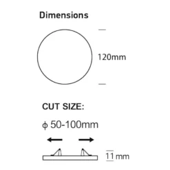 Downlight Led LUCERNA Frameless 6-9-12W, 4CCT, Ajustable 50-100mm, CRI92