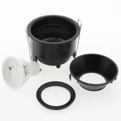 Downlight Led MOS UGR17 Round, 7W, negro/negro