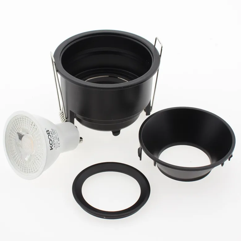 Downlight Led MOS UGR17 Round, 7W, negro/negro