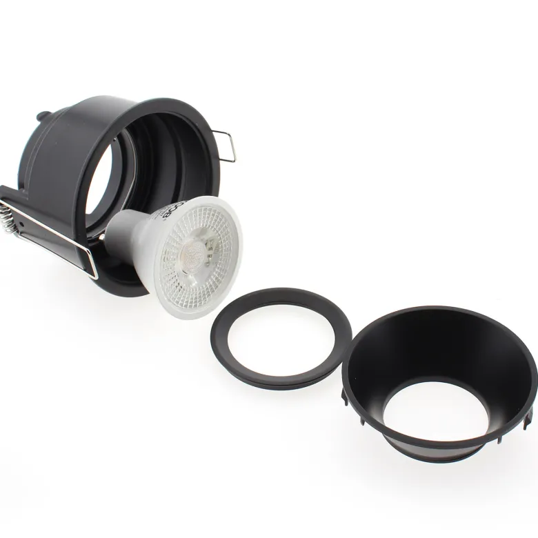 Downlight Led MOS UGR17 Round, 7W, negro/negro
