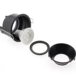 Downlight Led MOS UGR17 Round, 7W, negro/dorado