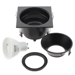 Downlight Led MOS UGR17 Square, 7W, negro/negro