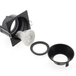 Downlight Led MOS UGR17 Square, 7W, negro/negro