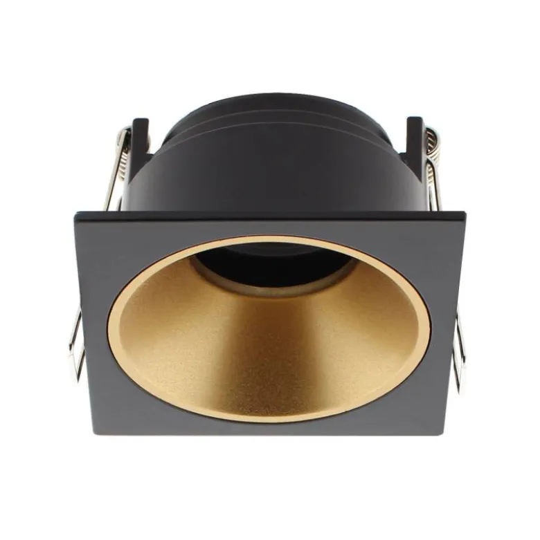 Downlight Led MOS UGR17 Square, 7W, negro/dorado