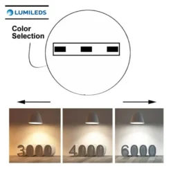 Downlight / Plafón Led KUB, 24W, LUMILED Chip, CCT ajustable, negro