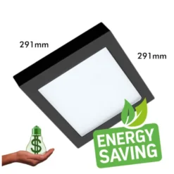 Downlight / Plafón Led KUB, 24W, LUMILED Chip, CCT ajustable, negro