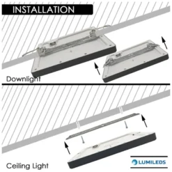 Downlight / Plafón Led KUB, 24W, LUMILED Chip, CCT ajustable, negro