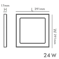 Downlight / Plafón Led KUB, 24W, LUMILED Chip, CCT ajustable, negro