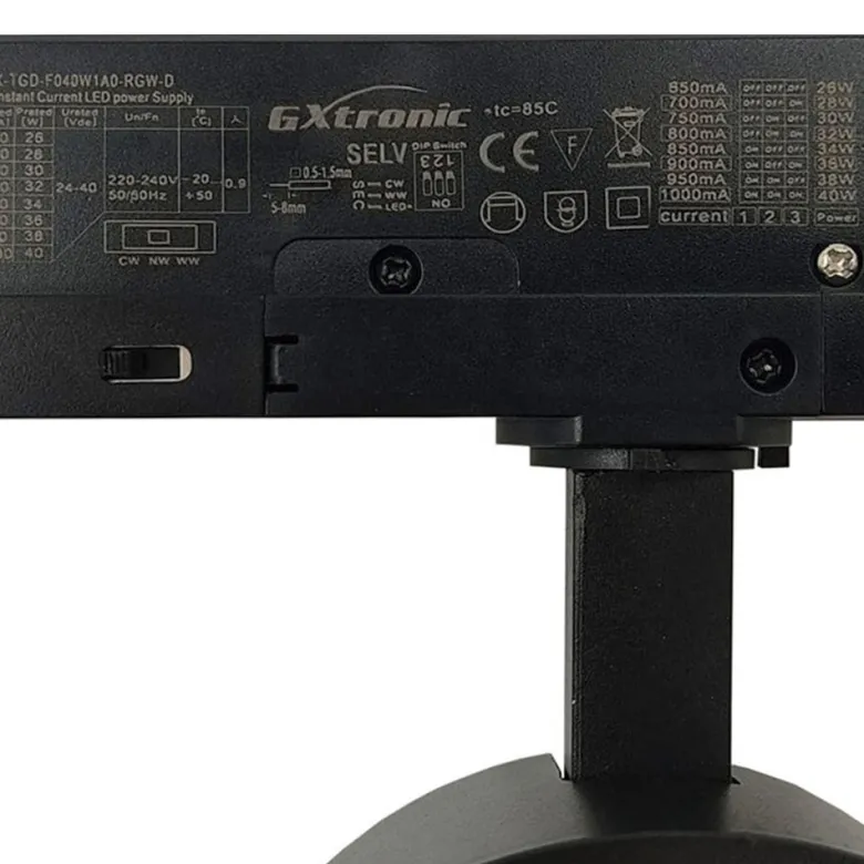 Driver LED ROMA/SAMOS, 40W-26W, negro, trifásico