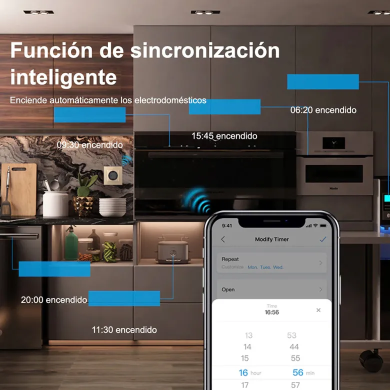 Enchufe LIVOLO WiFi Multifunción 220V - 16A, Alexa / Google Home