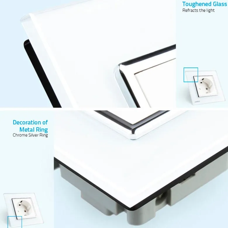 Enchufe Schuko EU 16A, frontal gris LIVOLO