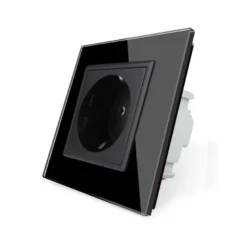 Enchufe Schuko EU 16A, frontal negro LIVOLO