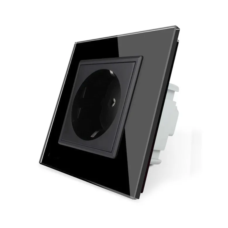 Enchufe Schuko EU 16A, frontal negro LIVOLO