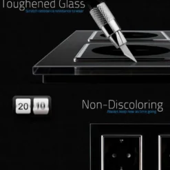 Enchufe Socket doble EU 16A, frontal negro LIVOLO
