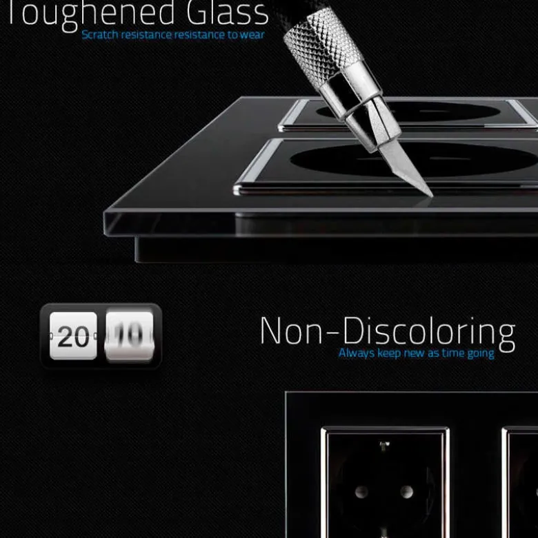 Enchufe Socket doble EU 16A, frontal negro LIVOLO