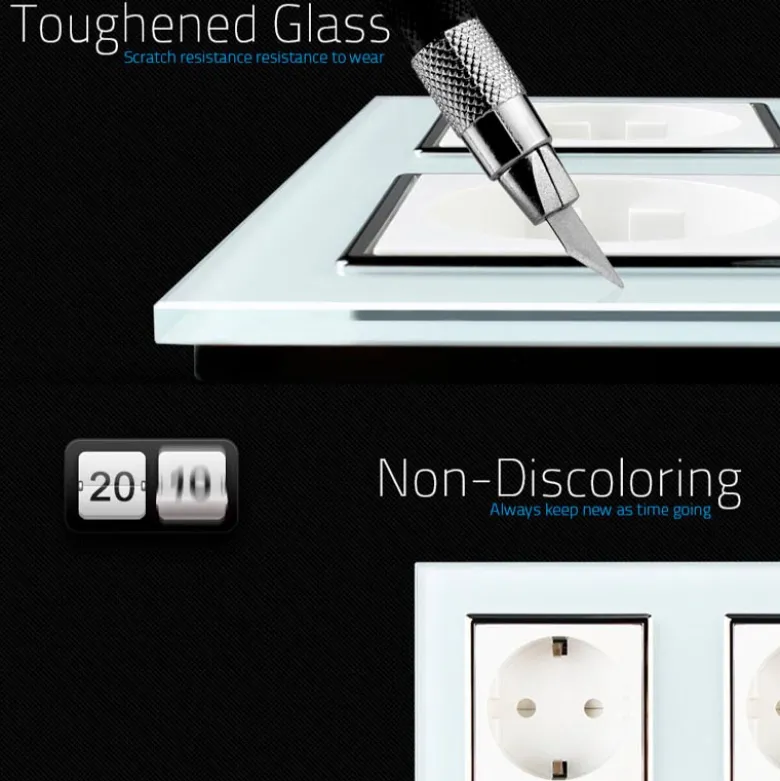 Enchufe Socket doble EU 16A, frontal gris LIVOLO
