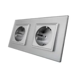Enchufe Socket doble EU 16A, frontal gris LIVOLO
