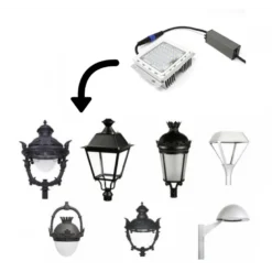 Farola Villa LED Acero 40W, Chipled Lumileds