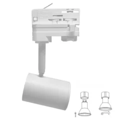 Foco carril LED RAIL COOK, 7W, blanco, trifásico