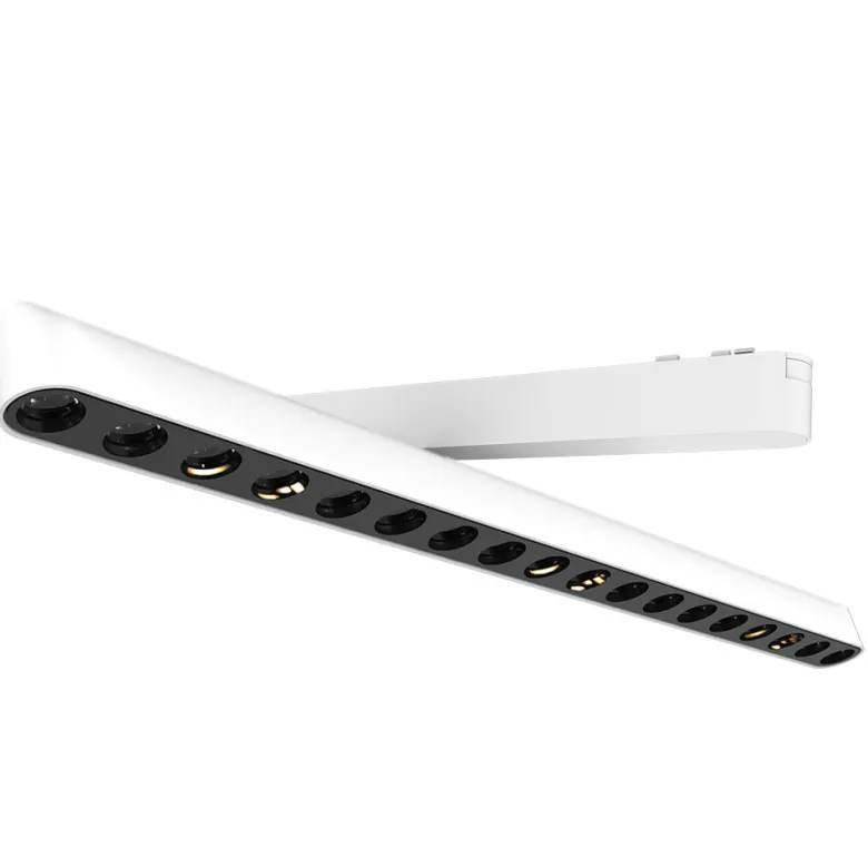 Foco carril SNOW SLIM 378mm Basculante 48V, 18W, 24º, blanco
