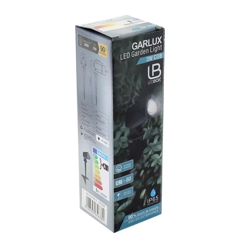 Foco de jardín GARLUX, ChipLed Lumileds, 3W