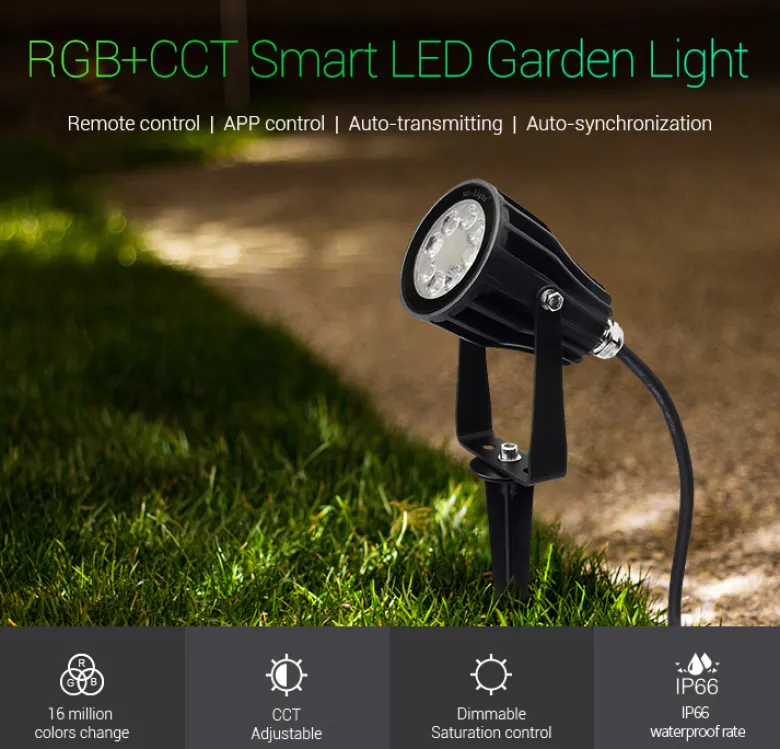 Foco jardín RGB+CCT, 6W, 2.4G RF