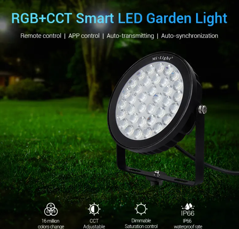 Foco jardín RGB+CCT, 25W, WIFI RF