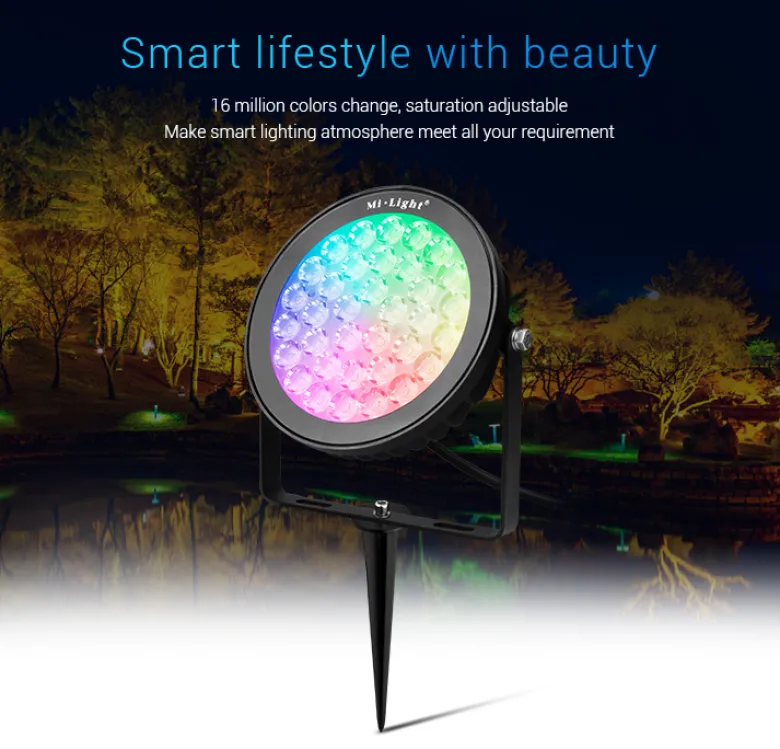 Foco jardín RGB+CCT, 25W, WIFI RF