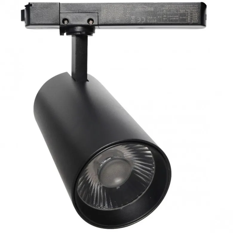 Foco LED ZOLTAR carril Monofásico, 34-40W, CRI<92, UGR13, negro