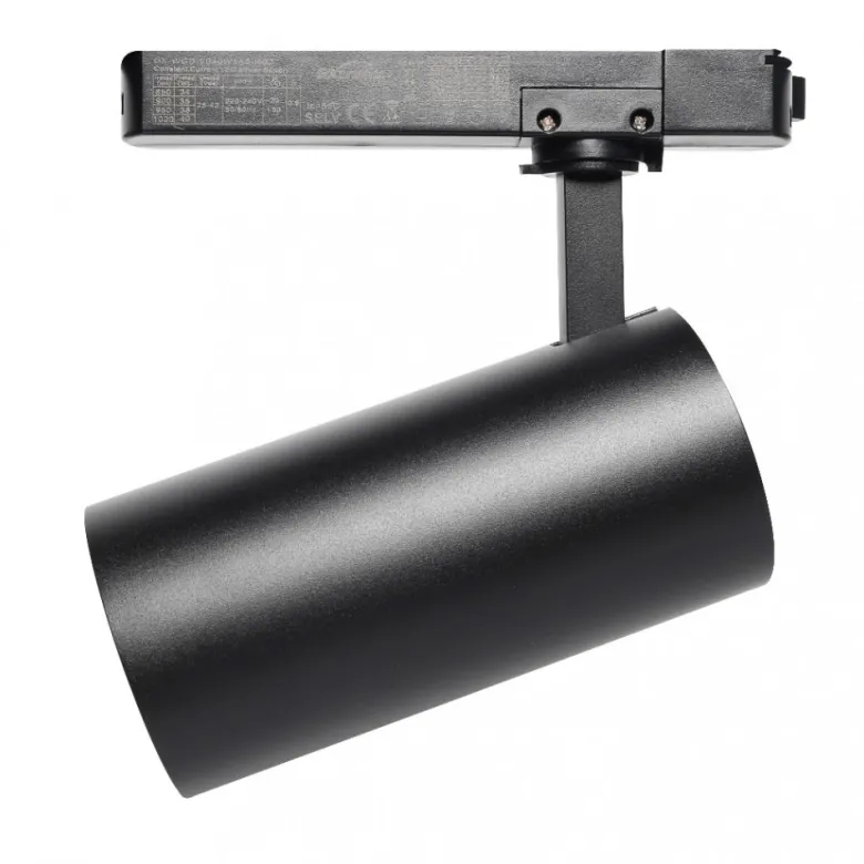 Foco LED ZOLTAR carril Monofásico, 34-40W, CRI<92, UGR13, negro