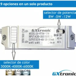 Foco Superficie SKY LED, 5-8-12W, UGR 13, CCT, CRI>93, negro