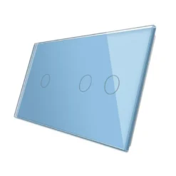 Frontal 2x cristal azul, 3 botones LIVOLO