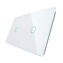 Frontal 2x cristal blanco, 2 botones LIVOLO