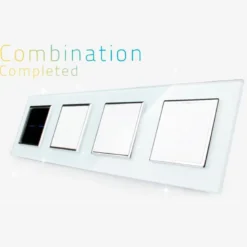 Frontal 4x cristal blanco, 4x huecos LIVOLO