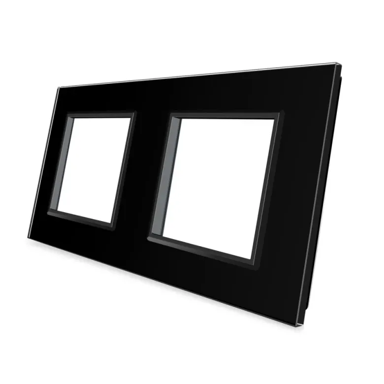 Frontal 2x cristal negro, 2x huecos LIVOLO
