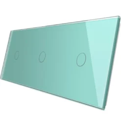 Frontal 3x cristal verde, 3 botones LIVOLO