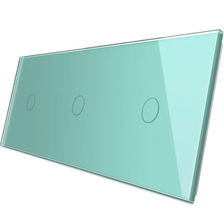Frontal 3x cristal verde, 3 botones LIVOLO