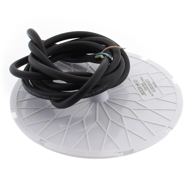 Kit Lámpara LED SLIM 5mm Ø230mm para piscinas, 12V AC/DC, IP68, 35W, RGB, acero inox 316 + mando