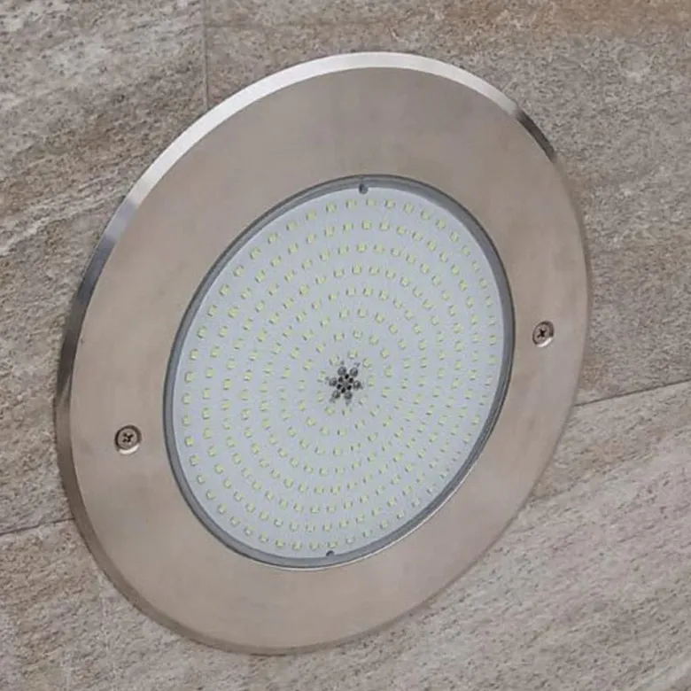 Kit Lámpara LED SLIM 5mm Ø230mm para piscinas, 12V AC/DC, IP68, 35W, RGB, acero inox 316 + mando