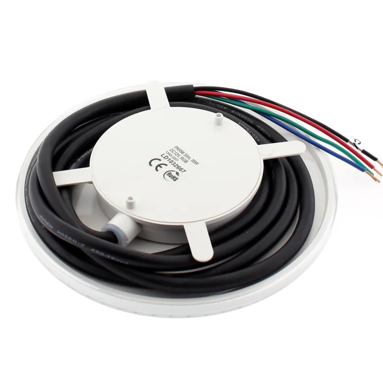 Kit Lámpara LED SLIM PAR56 para piscinas, 12V DC, IP68, 35W, RGB + mando