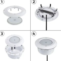 Kit Lámpara LED SLIM PAR56 para piscinas, 12V DC, IP68, 35W, RGB + mando