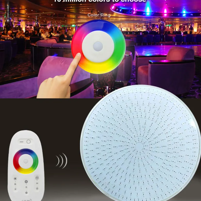 Kit Lámpara LED SLIM PAR56 para piscinas, 12V DC, IP68, 35W, RGB + mando