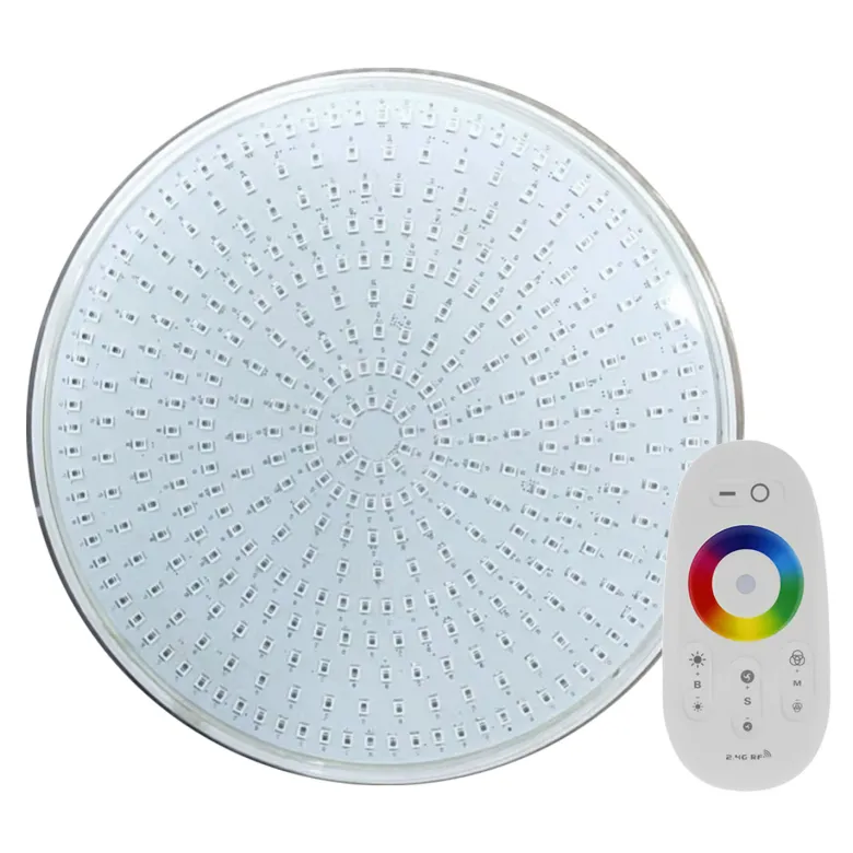 Kit Lámpara LED SLIM PAR56 para piscinas, 12V DC, IP68, 35W, RGB + mando